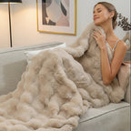 Plushpuff Faux Fur Blanket-Soft Caramel