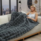 Plushpuff Faux Fur Blanket-Soft Caramel