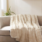 Plushpuff Faux Fur Blanket-Soft Caramel